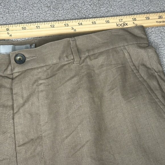 Vince Hemp Pants Mens 36x28 Brown Rolled Cuff Lightweight Cropped Coastal Resort - Picture 7 of 12